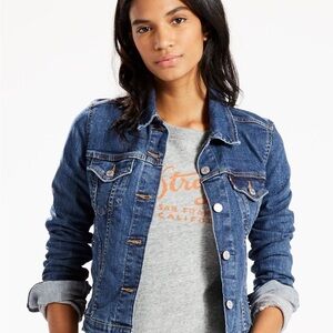 Levi's Women's Original Trucker Stretch Blue Denim Button Down Jacket - M